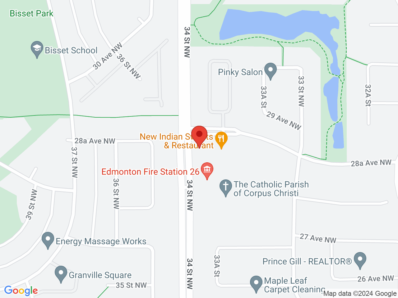 Street map for Cannabis World, 3385 28A Ave NW, Edmonton AB