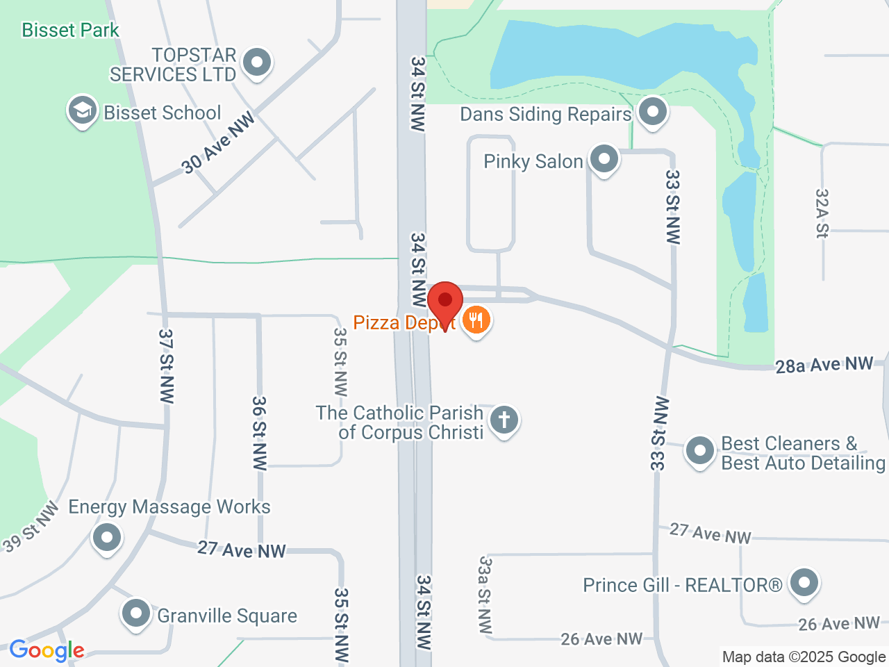 Street map for Cannabis World, 3385 28A Ave NW, Edmonton AB