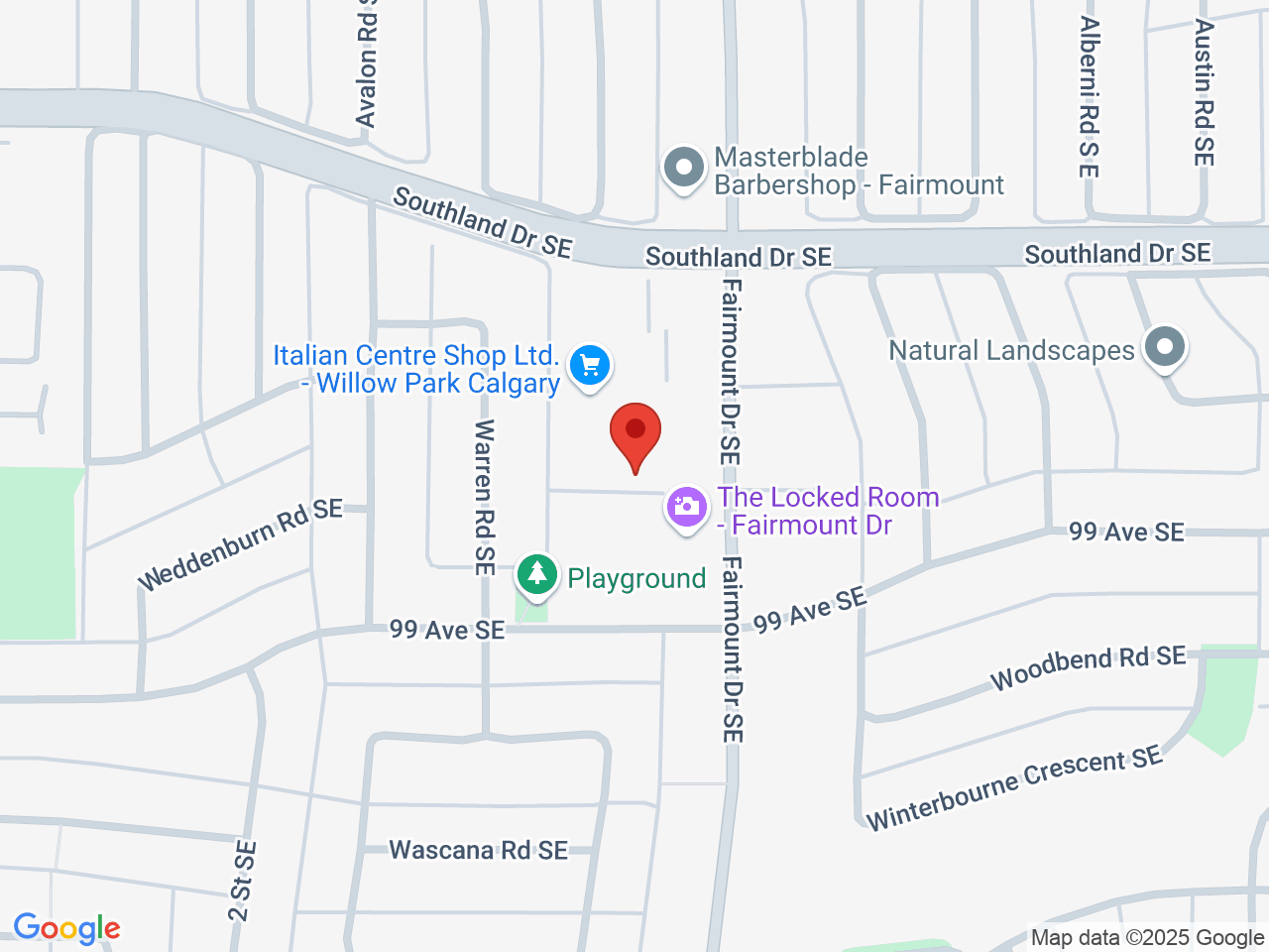 Street map for Cost Cannabis, 9919 Fairmount Dr SE, Calgary AB