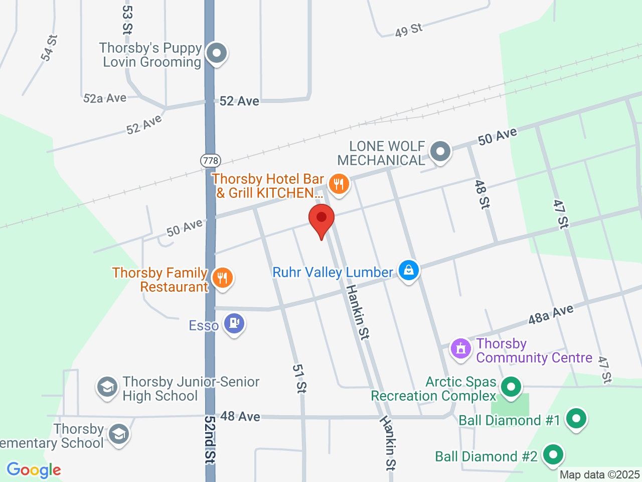 Street map for Country Cannabis Store, 4914 Hankin St, Thorsby AB