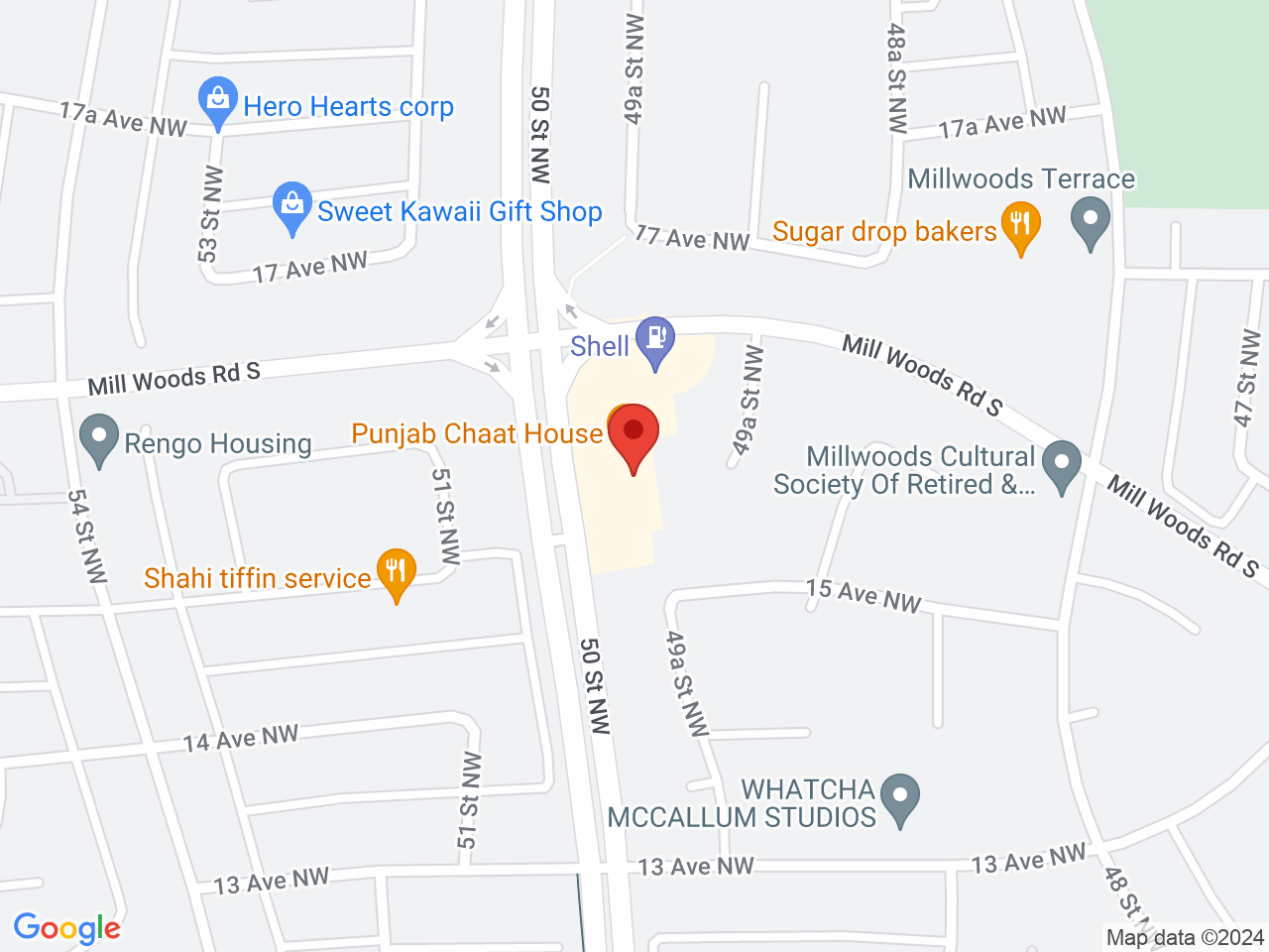 Street map for Crown Cannabis, 1515 50 St NW, Edmonton AB