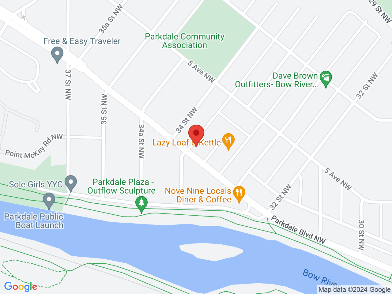 Street map for Dank Cannabis Dispensary, 3412 3 Ave NW, Calgary AB