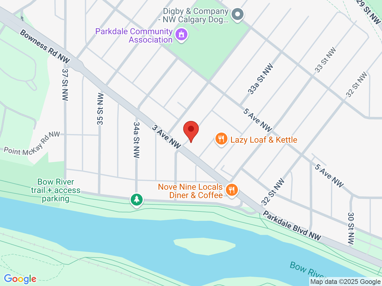 Street map for Dank Cannabis Dispensary, 3412 3 Ave NW, Calgary AB