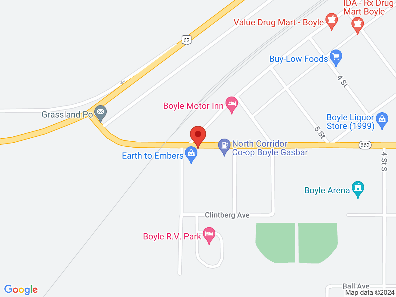 Street map for Earth to Embers, 4909 8 St S, Boyle AB