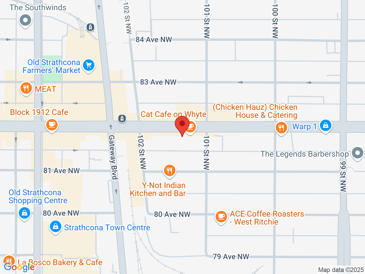 Street map for Edmonton Cannabis & Edibles, 10123 82 Ave NW, Edmonton AB