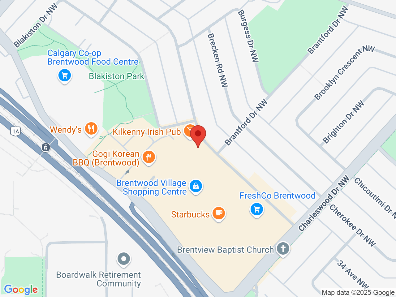 Street map for Canna Cabana, 3630 Brentwood Rd NW, Calgary AB