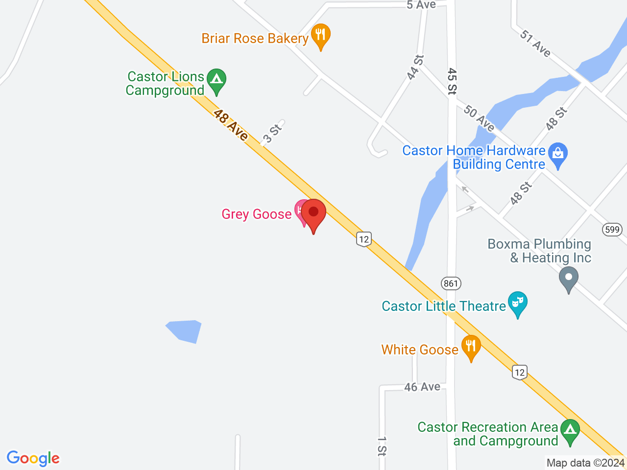 Street map for Gosal Cannabis, 4316 48 Ave, Castor AB