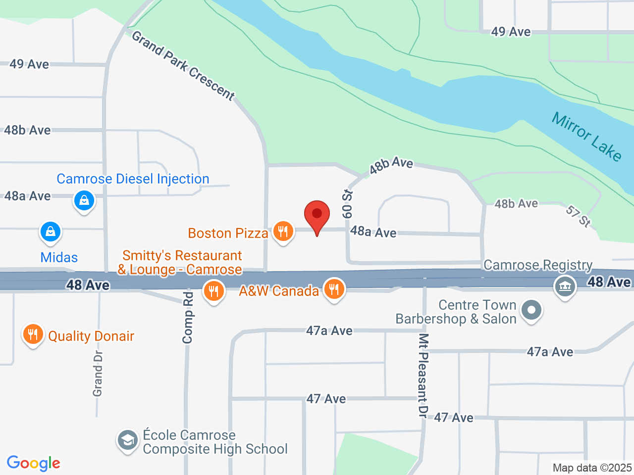 Street map for Grand Park Camrose Cannabis, 6018 48 Ave, Camrose AB