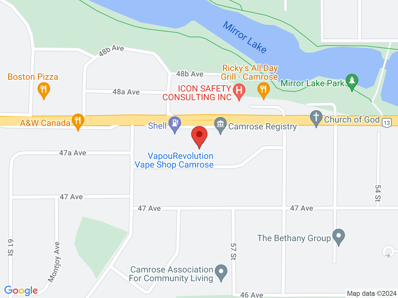 Street map for Green Solution Cannabis, 5703 48 Ave, Camrose AB