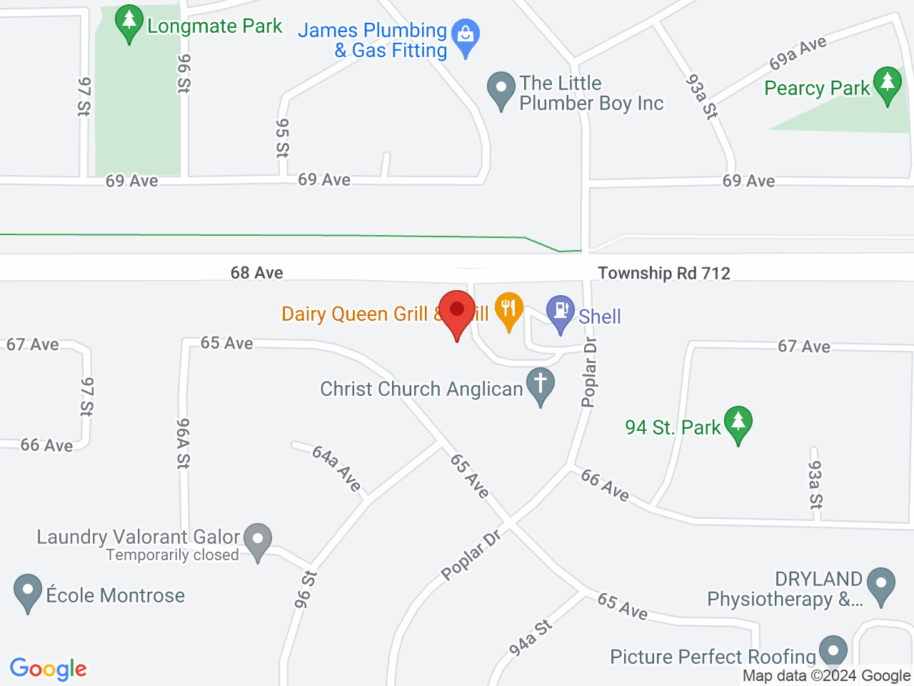 Street map for Hey Buddy Cannabis, 9519 68 Ave, Grande Prairie AB