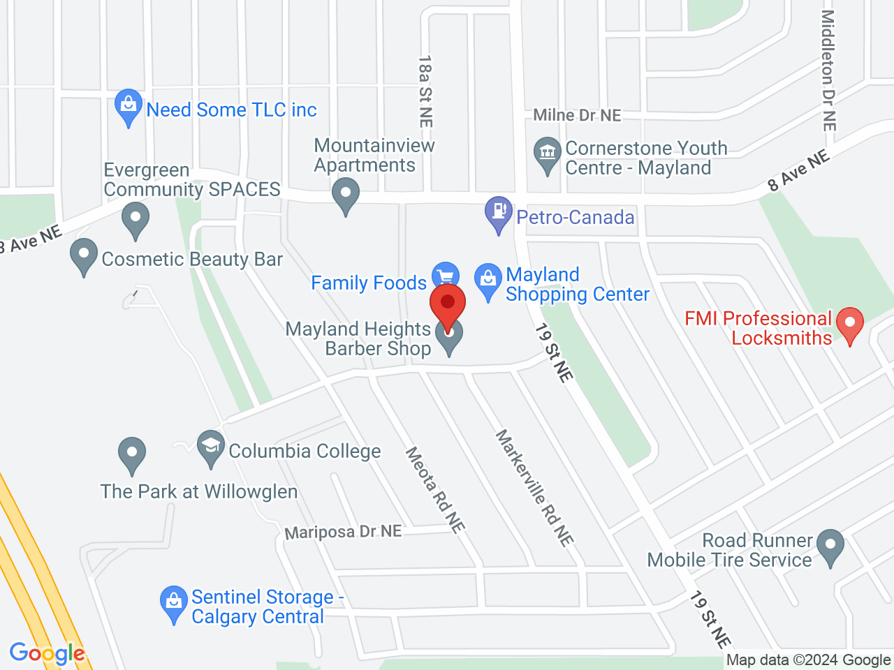 Street map for Loft Cannabis Market, 817 19 St NE #116, Calgary AB