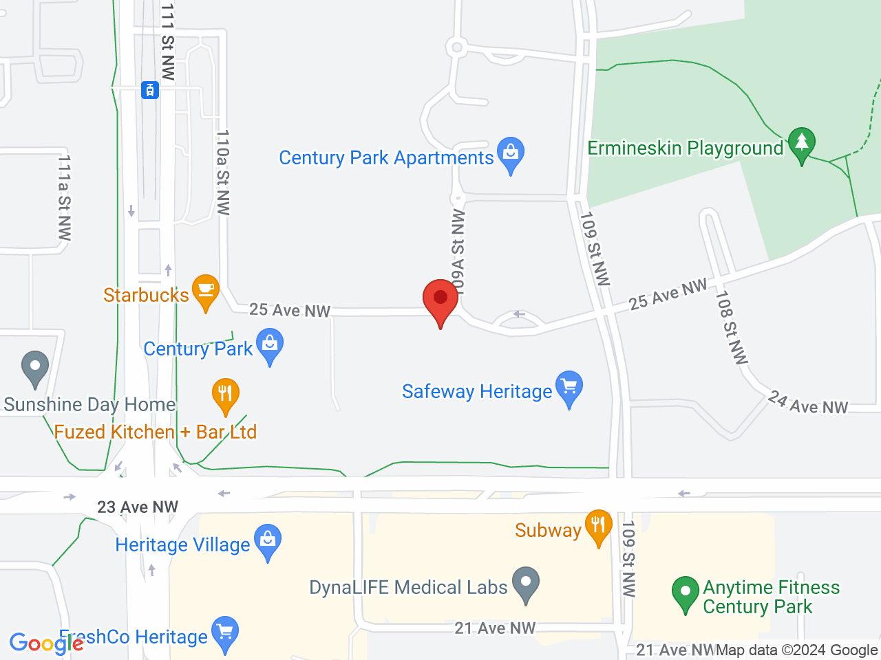 Street map for Lux Leaf Cannabis, 10946 23 Ave NW, Edmonton AB
