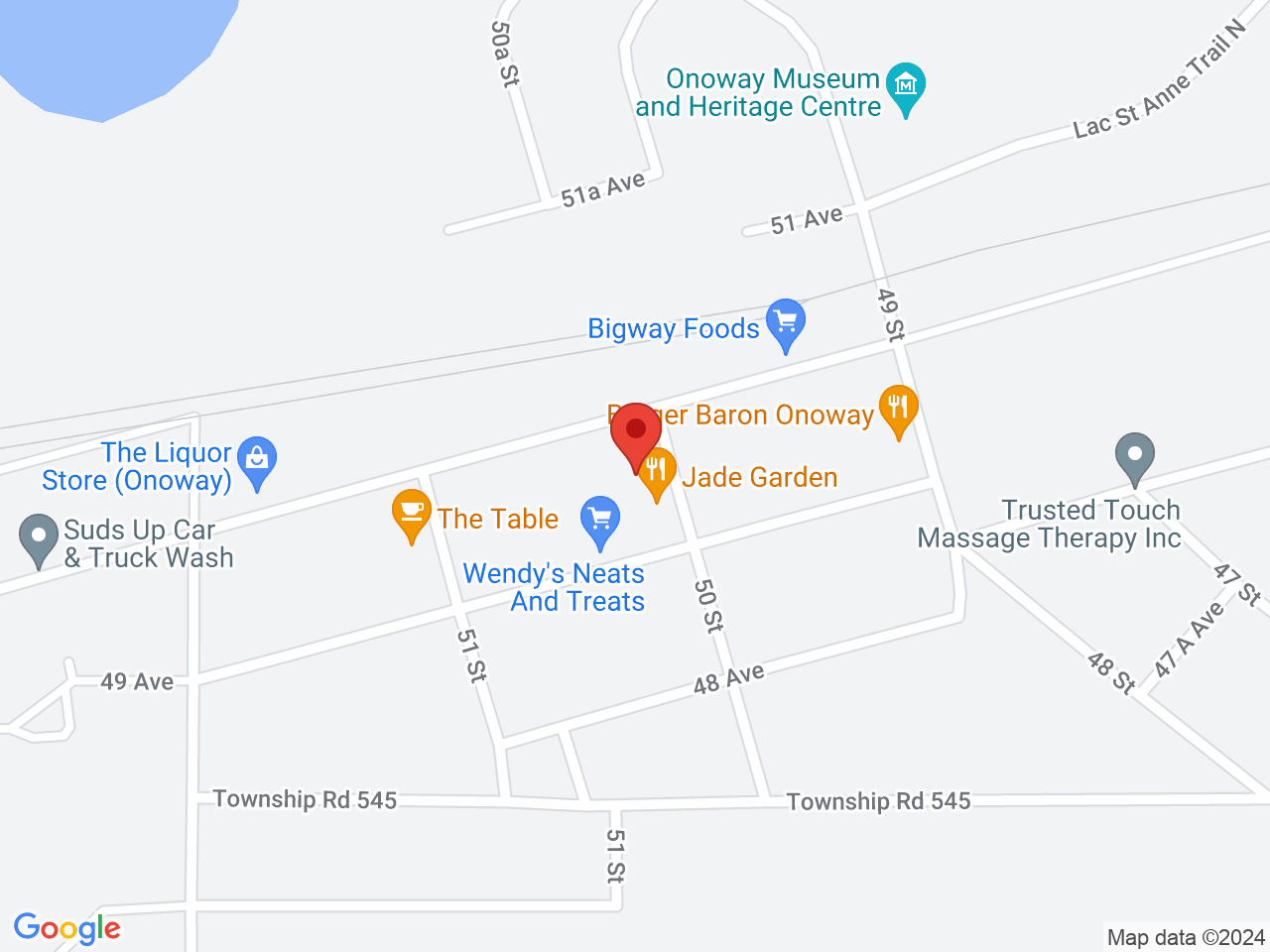 Street map for Mary Jane on Penny Lane, 4914 50 St, Onoway AB