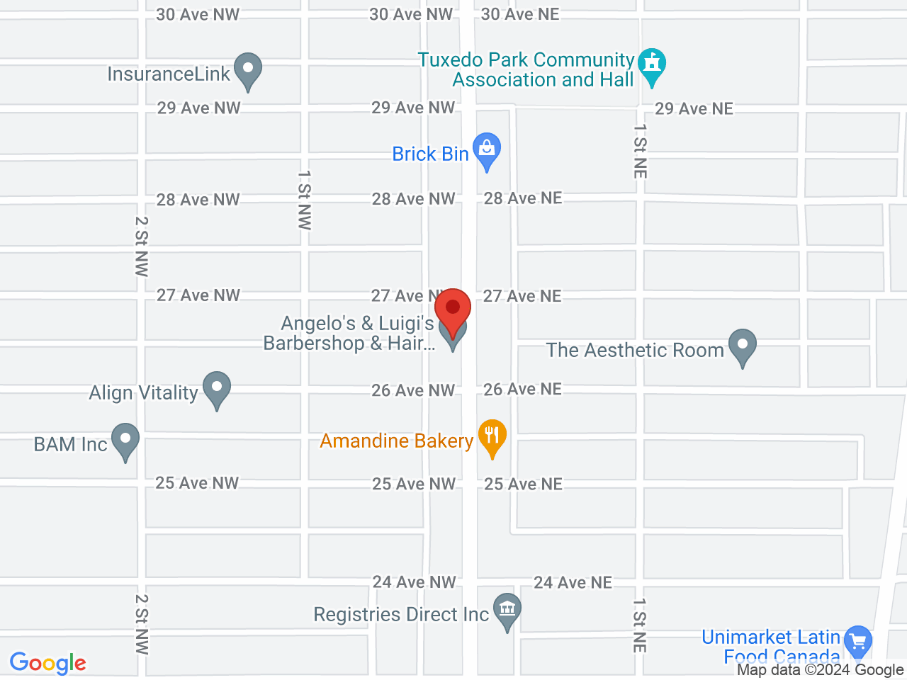 Street map for MH Cannabis, 2705A Centre St NW, Calgary AB