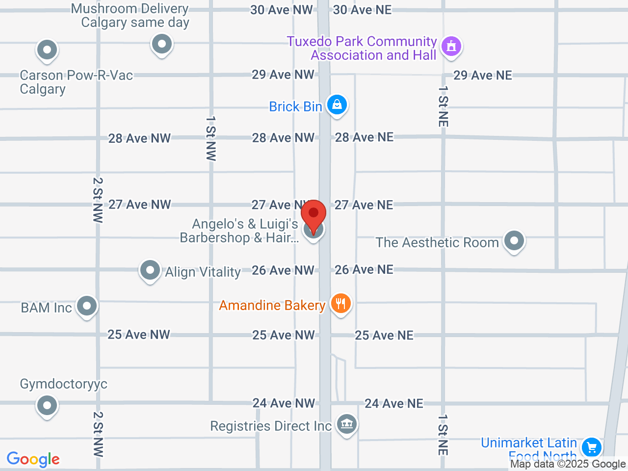 Street map for MH Cannabis, 2705A Centre St NW, Calgary AB