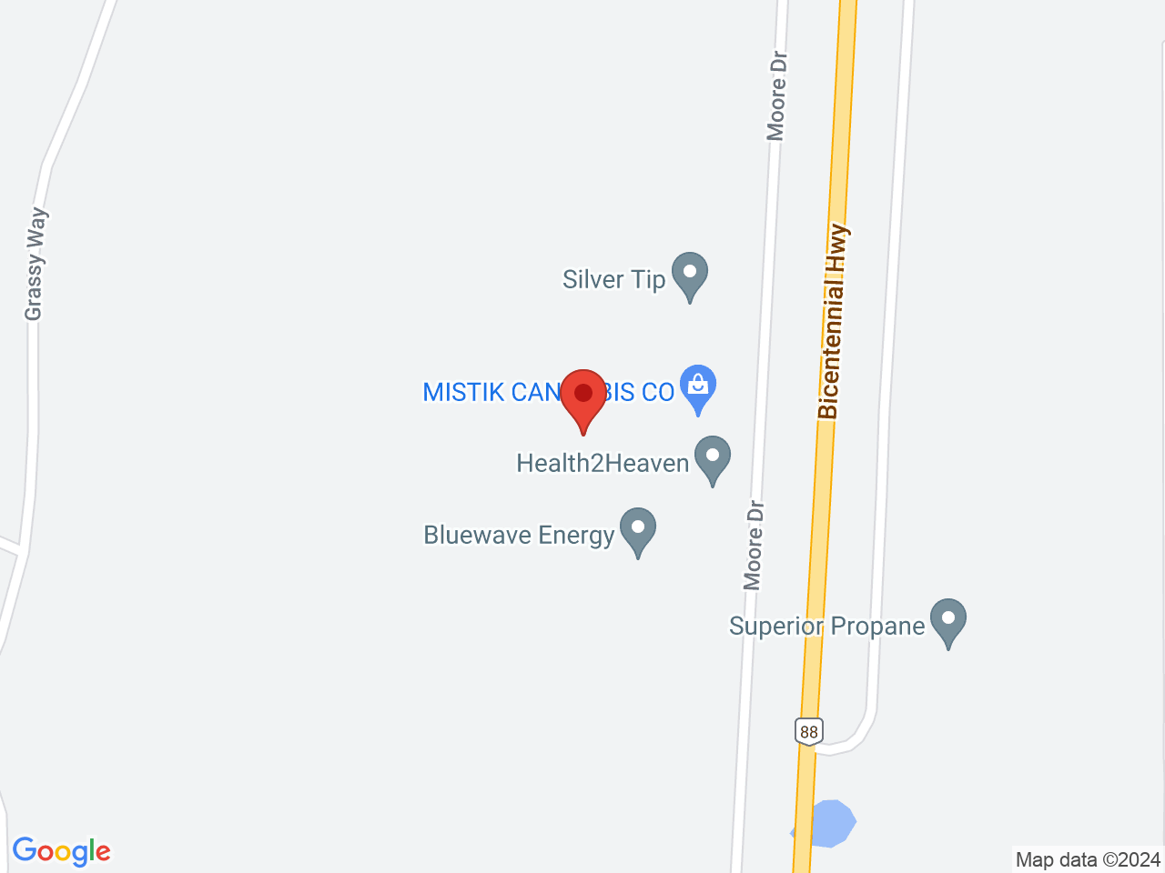 Street map for Mistik Cannabis Co, 223 Moore Dr, Red Earth Creek AB