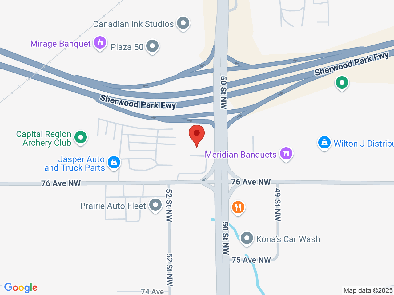 Street map for Nspire Cannabis Inc, 5010 76 Ave NW, Edmonton AB