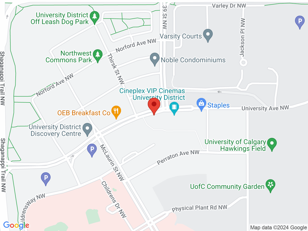 Street map for Plantlife, 4027 University Ave NW, Calgary AB