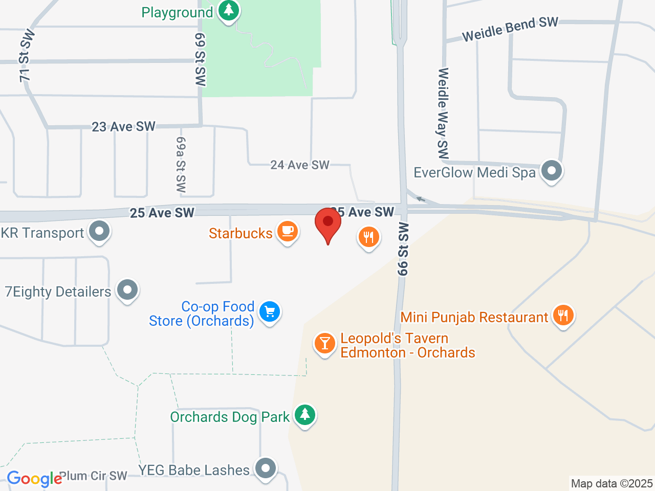 Street map for Plantlife, 6639 25 Ave SW, Edmonton AB