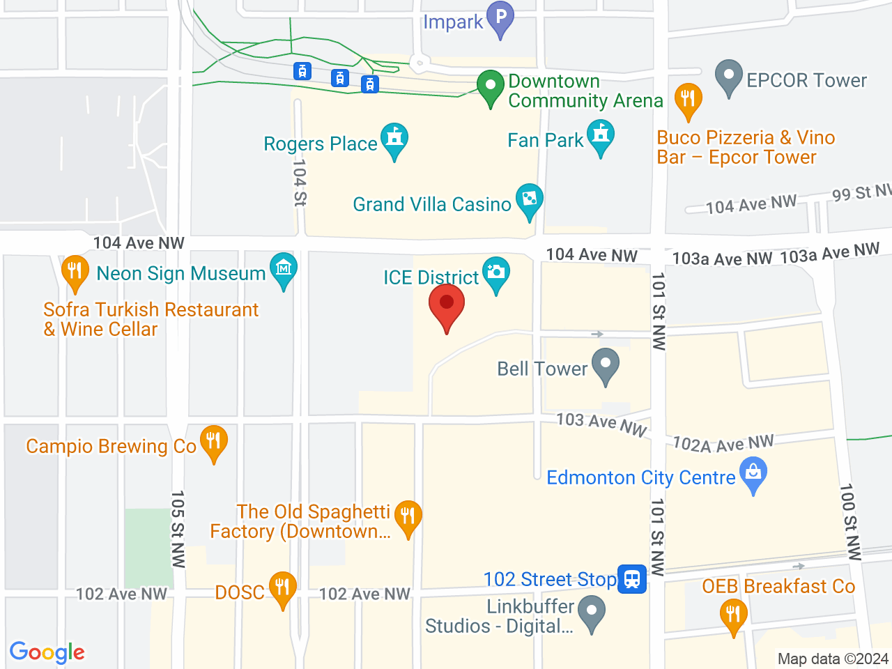 Street map for Plantlife, 10328 103 St NW, Edmonton AB