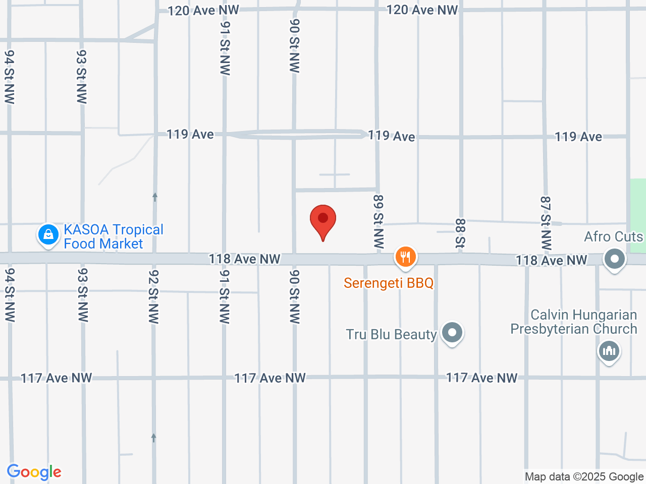 Street map for Select Cannabis, 8924 118 Ave NW, Edmonton AB