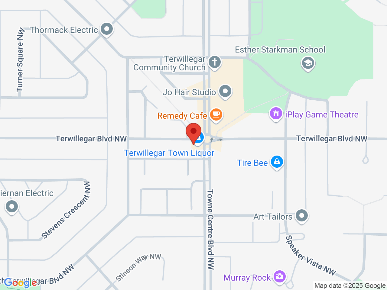 Street map for T's Cannabis, 5233A Terwillegar Blvd NW, Edmonton AB