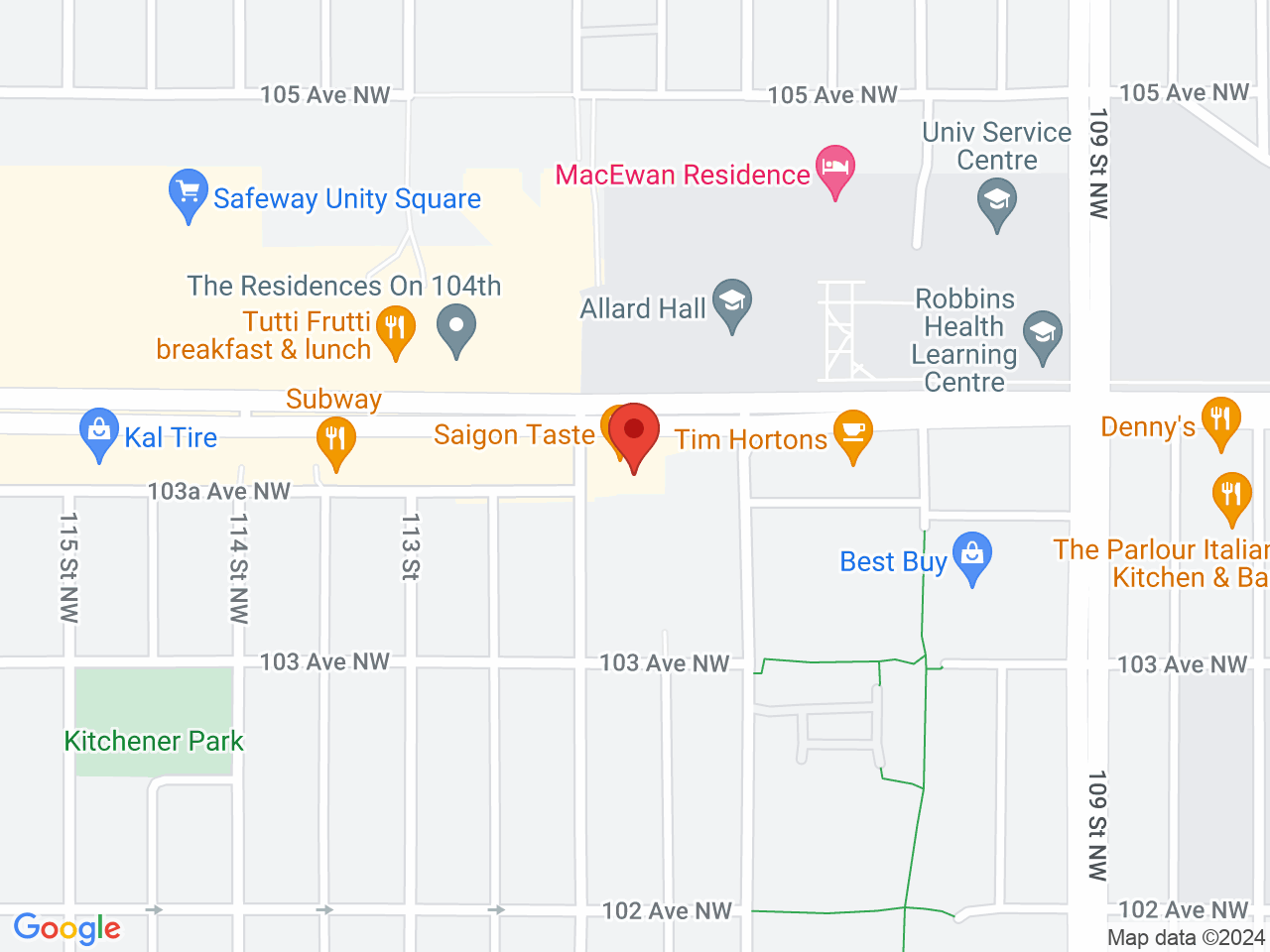 Street map for Value Buds, 10387 112 St NW, Edmonton AB
