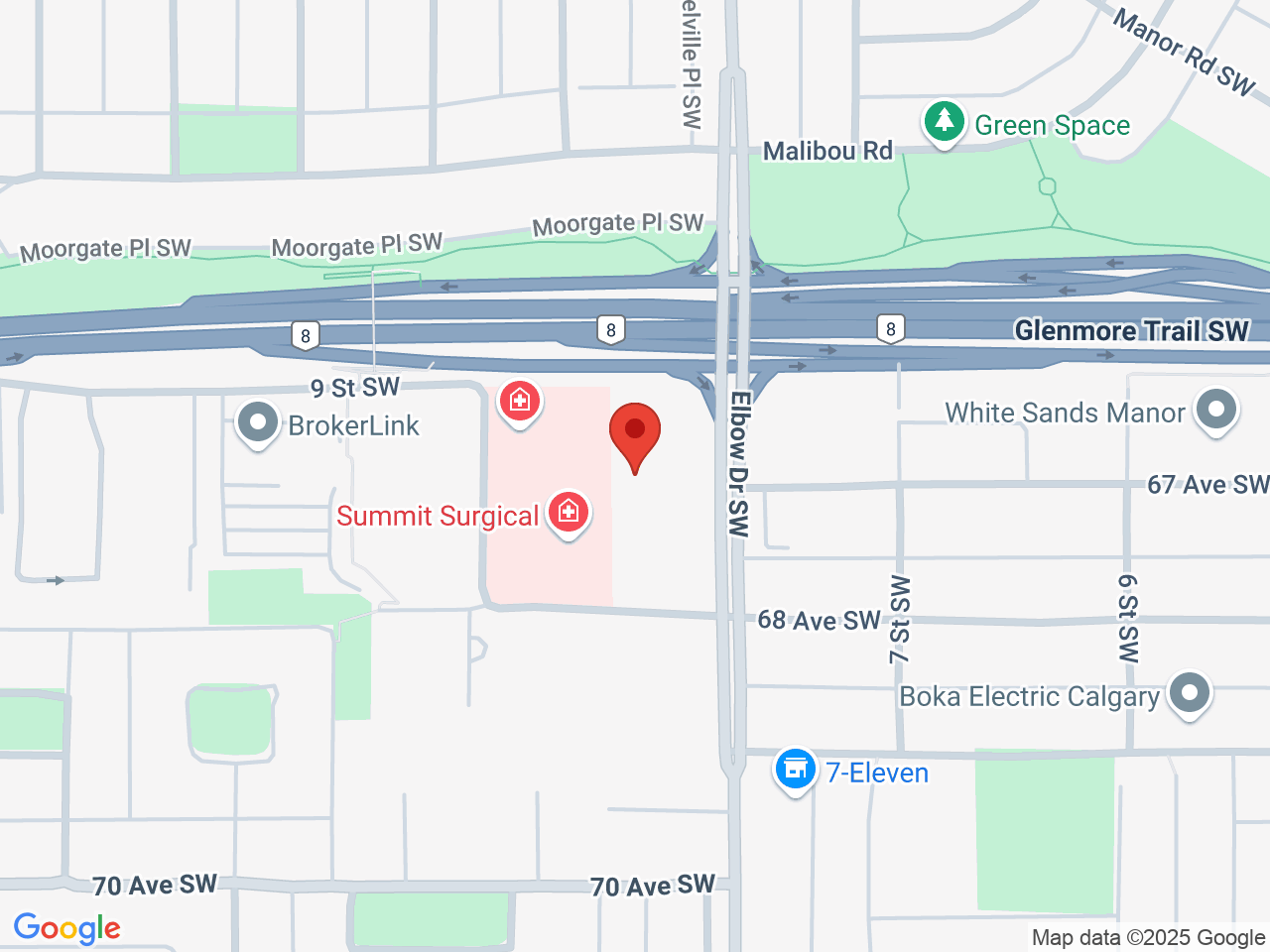 Street map for Vibes Cannabis, 6707 Elbow Dr SW, Calgary AB