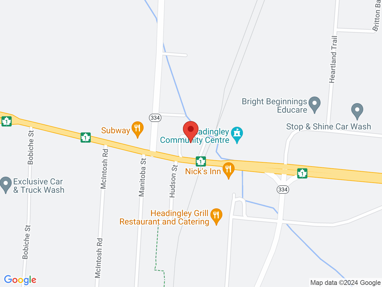 Street map for Baba Cannabis, 5423 Portage Ave, Headingley MB