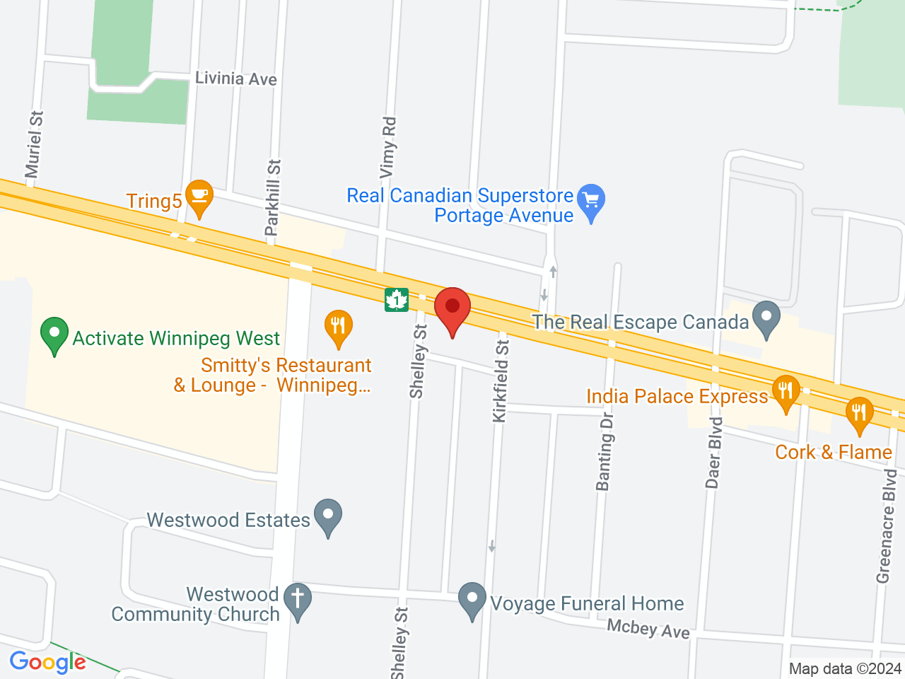 Street map for Babette's Cannabis Dispensary, 3226 Portage Ave, Winnipeg MB