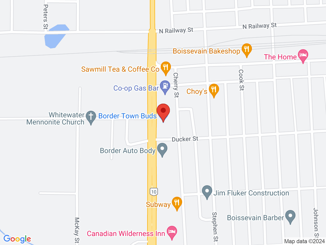 Street map for Border Town Buds, 550 Mill Rd, Boissevain MB