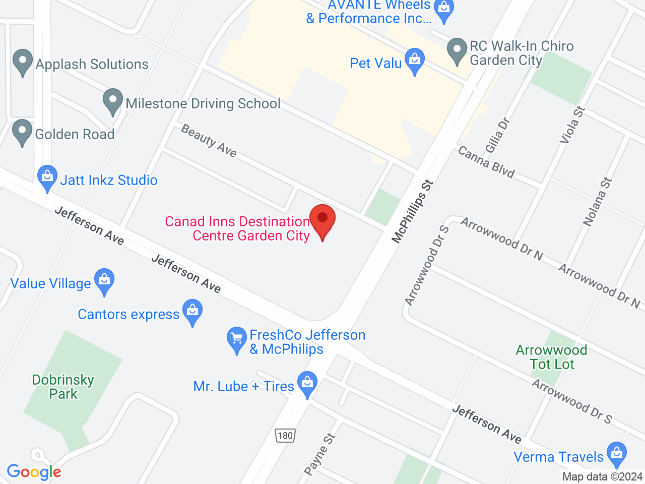Street map for Cannabis Corner, 2100 McPhillips St, Winnipeg MB
