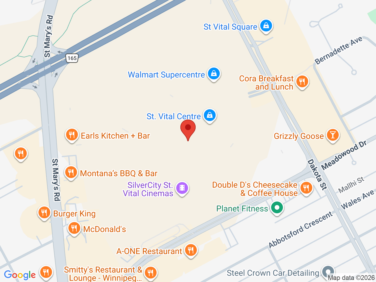 Street map for Canna Cabana, 1225 St. Mary's Road	, Winnipeg MB