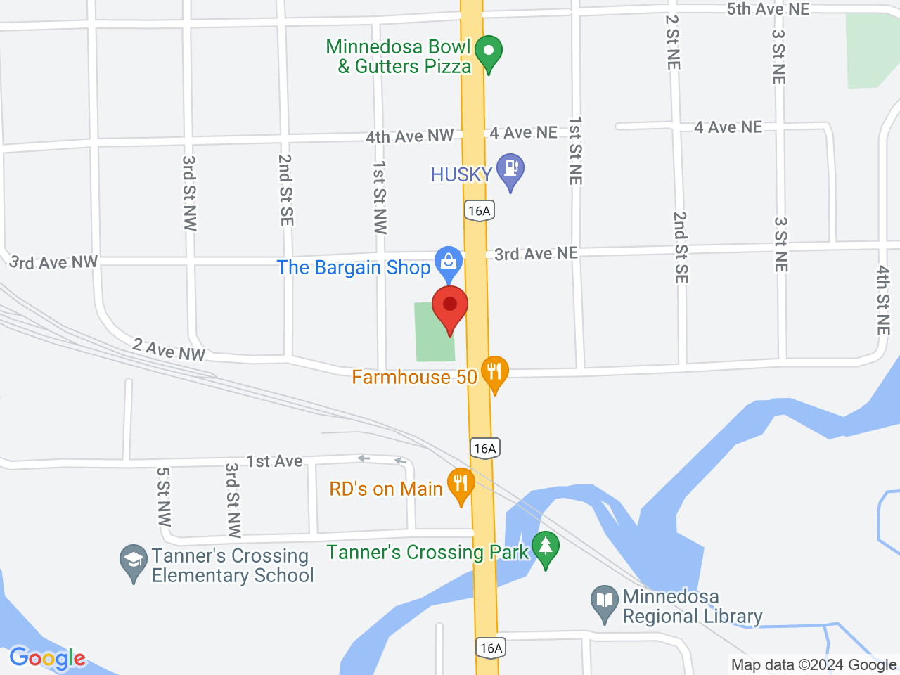 Street map for CJ's Cannabis and Wellness, 65 Main St, Minnedosa MB