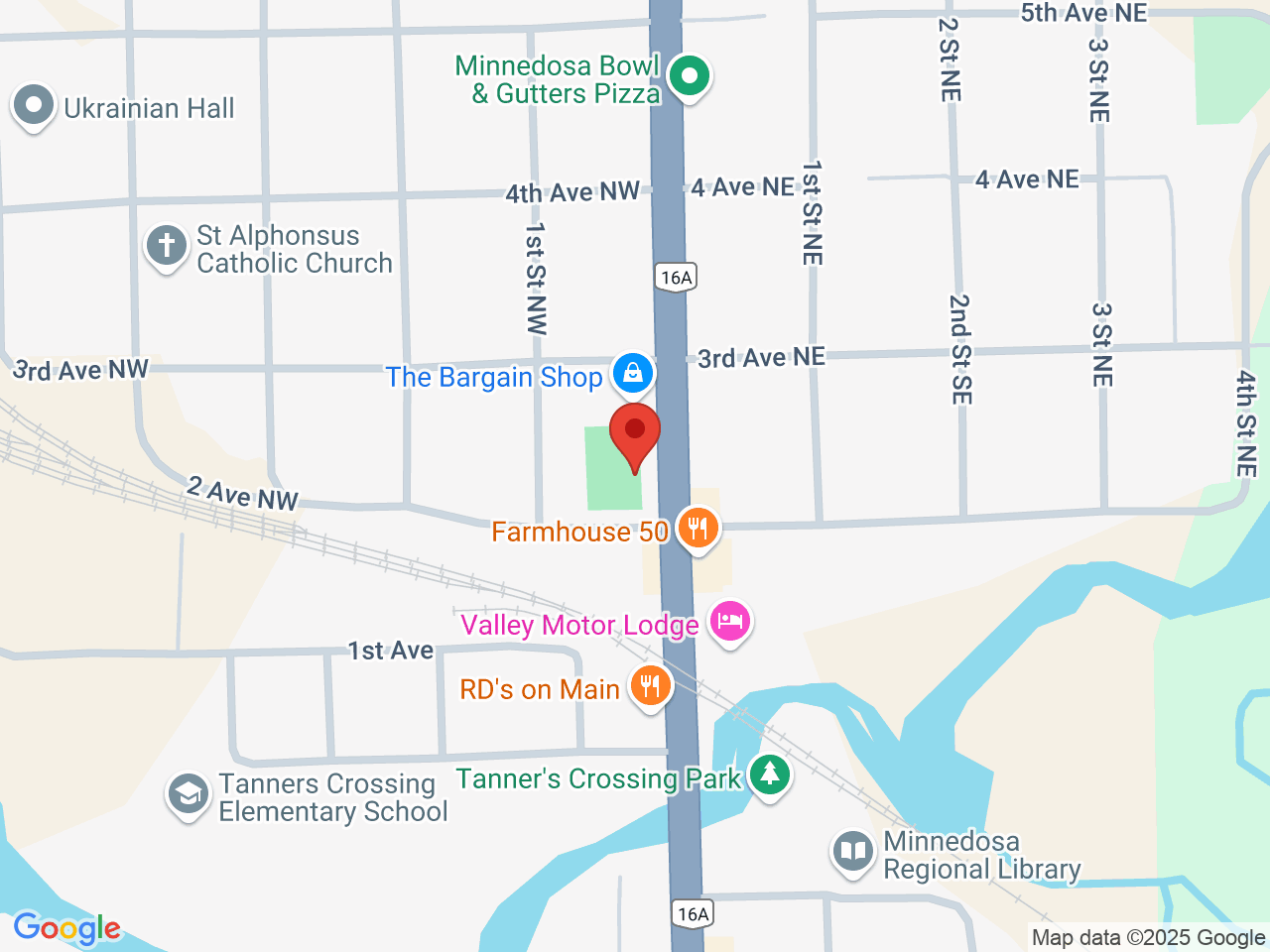 Street map for CJ's Cannabis and Wellness, 65 Main St, Minnedosa MB