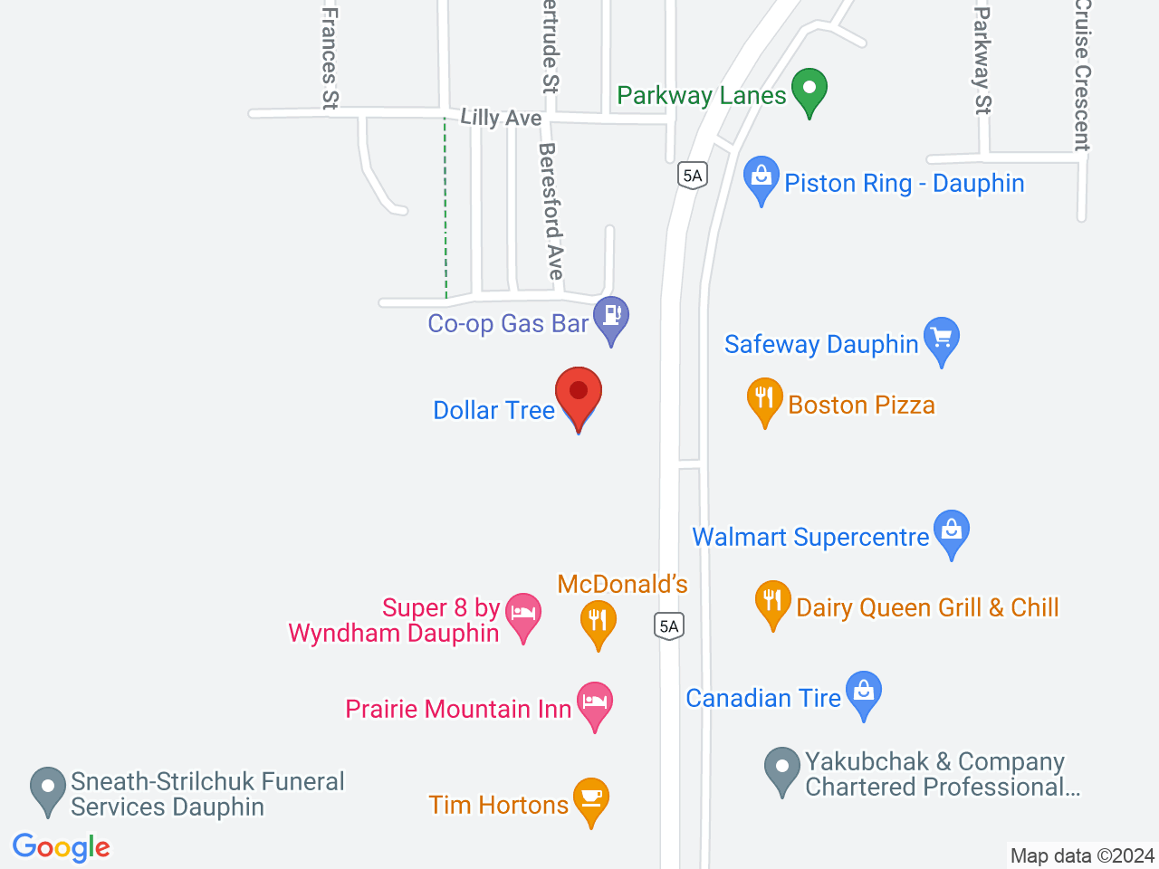 Street map for Delta 9 Cannabis Store, 1351 Main St, Dauphin MB