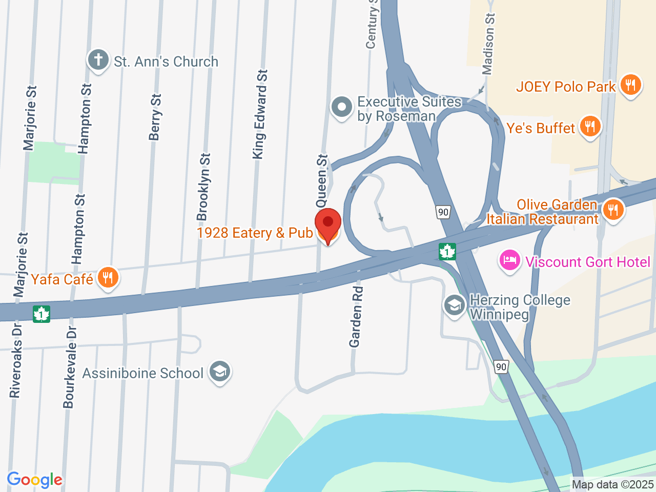 Street map for Delta 9 Cannabis Store, 1719 Portage Ave, Winnipeg MB