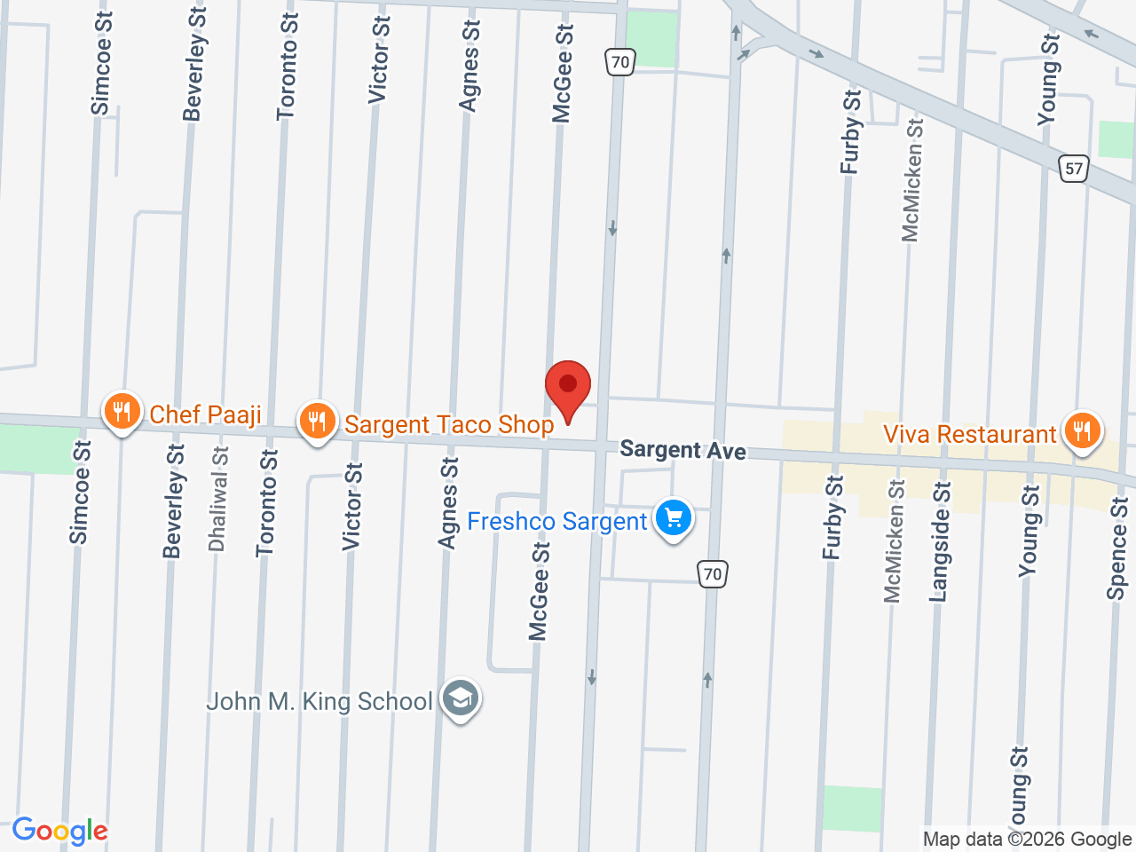 Street map for Delta 9 Cannabis Store, 625 Sargent Ave, Winnipeg MB
