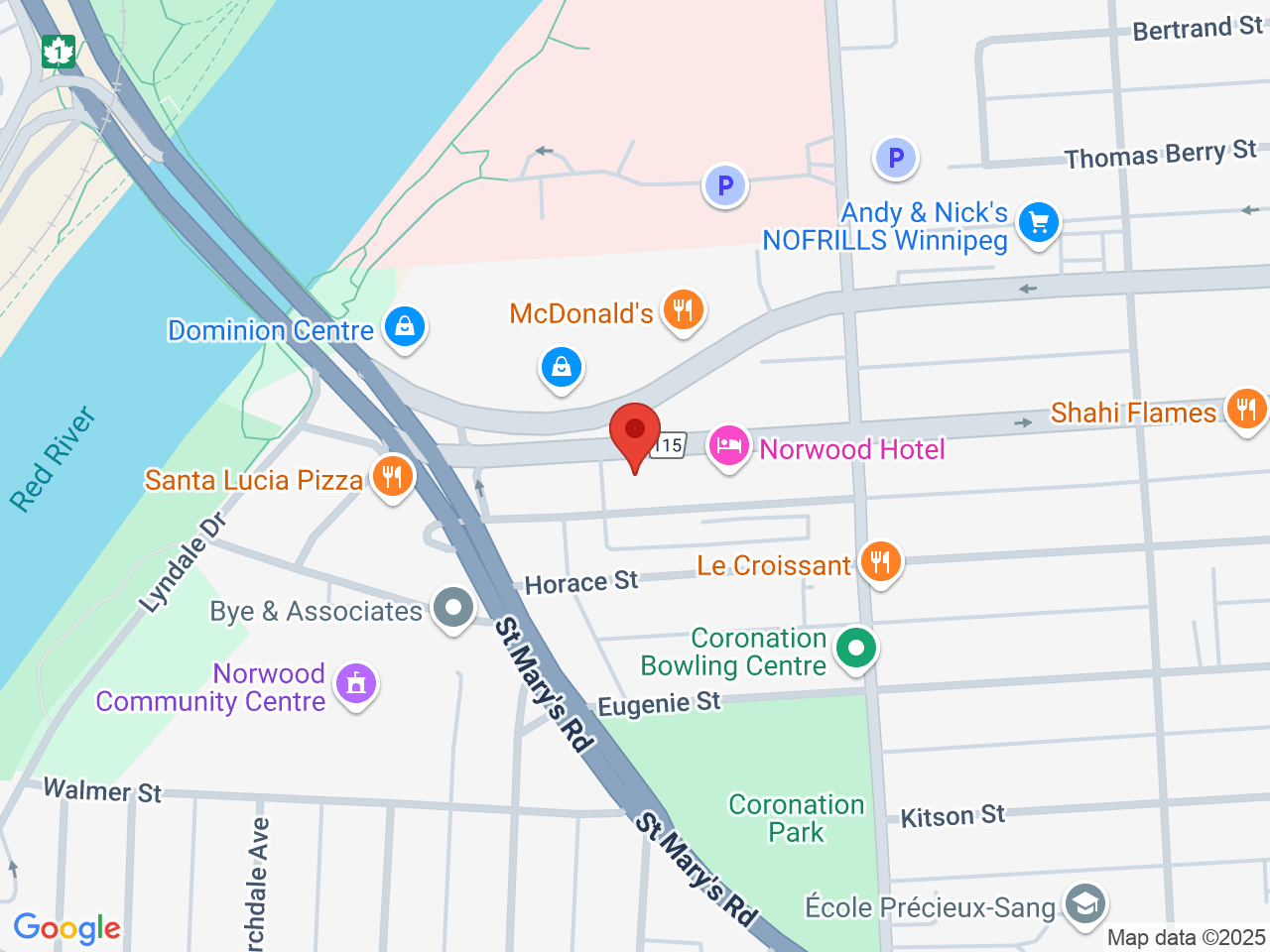 Street map for Delta 9 Cannabis Store, 78 Marion St, Winnipeg MB