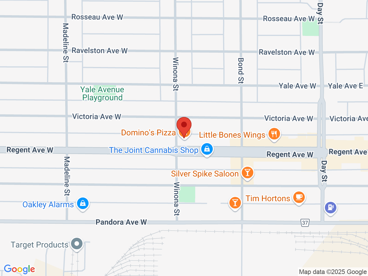 Street map for Fat Panda Vape Shop, 2-233 Regent Ave W, Winnipeg MB