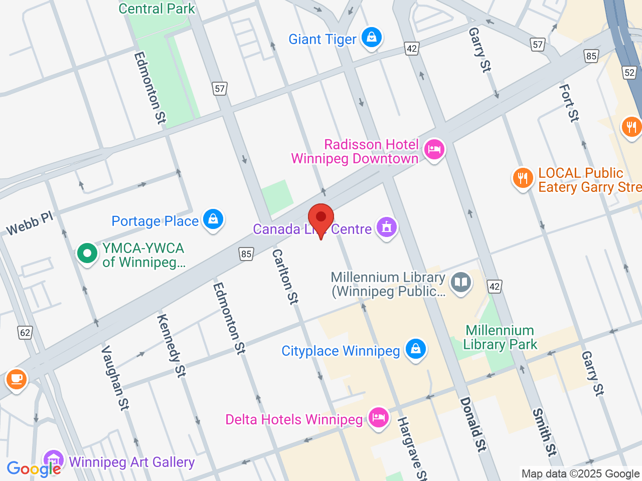 Street map for Fire & Flower Cannabis Co., 330 Portage Ave, Winnipeg MB