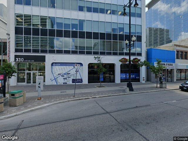 Street view for Fire & Flower Cannabis Co., 330 Portage Ave, Winnipeg MB