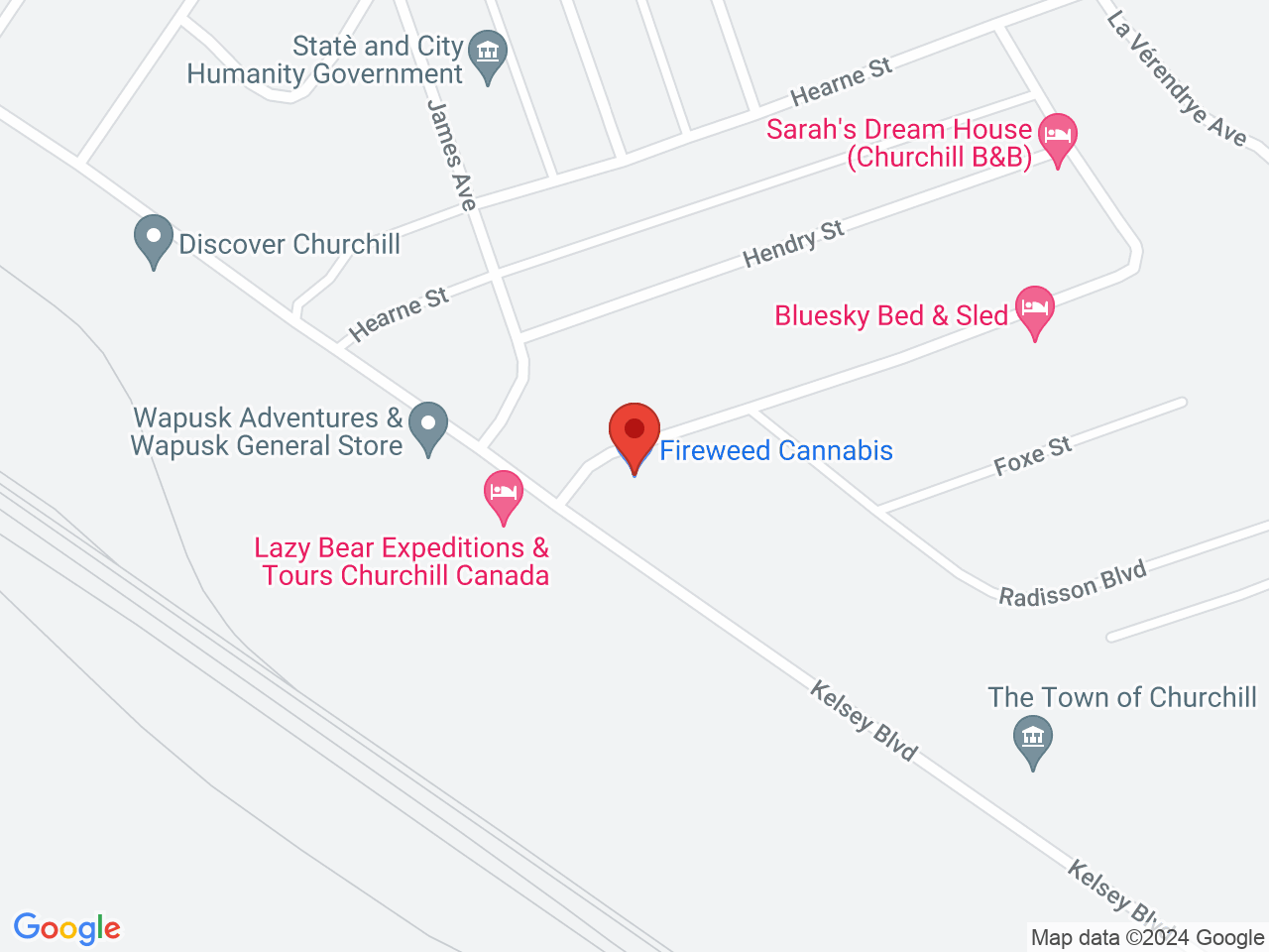 Street map for Fireweed Cannabis, 353 Kelsey Blvd, Churchill MB