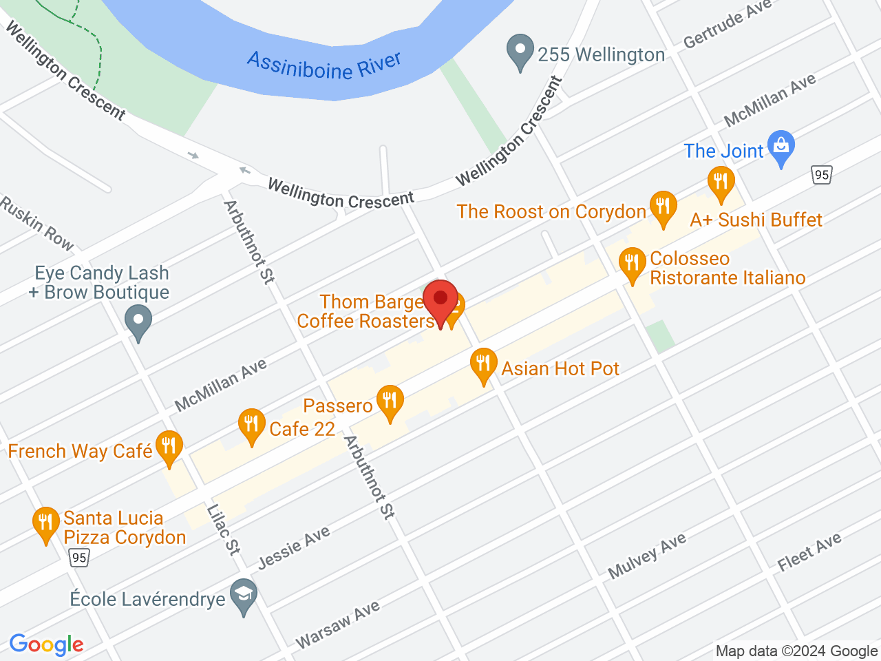 Street map for Flamingo + Cannabis, 745 Corydon Ave, Winnipeg MB