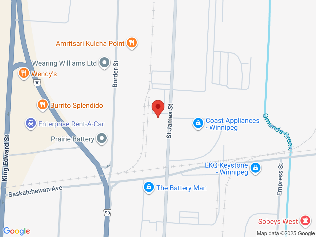 Street map for Flamingo + Cannabis, 1512 St James St, Winnipeg MB