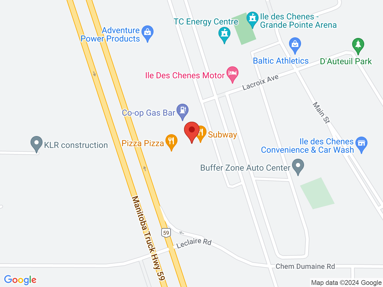 Street map for Happy Valleys Cannabis, 4-597 Meadowlark Blvd, Ile des Chenes MB