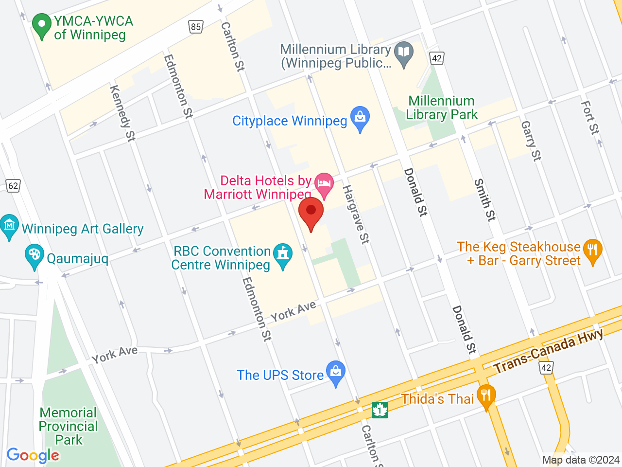 Street map for Parrot Pot Shop, 175 Carlton St, Winnipeg MB