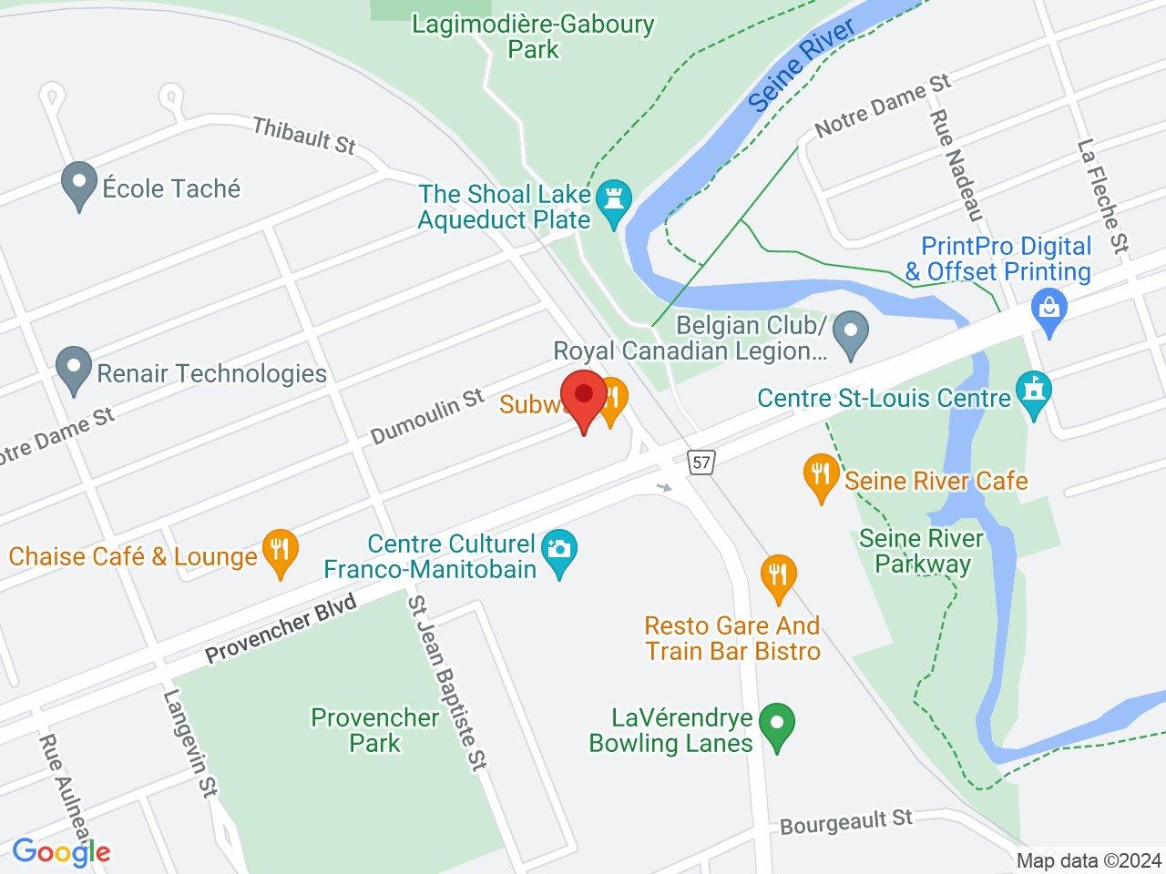 Street map for Sukh Cannabis, 353 Provencher Blvd, Winnipeg MB