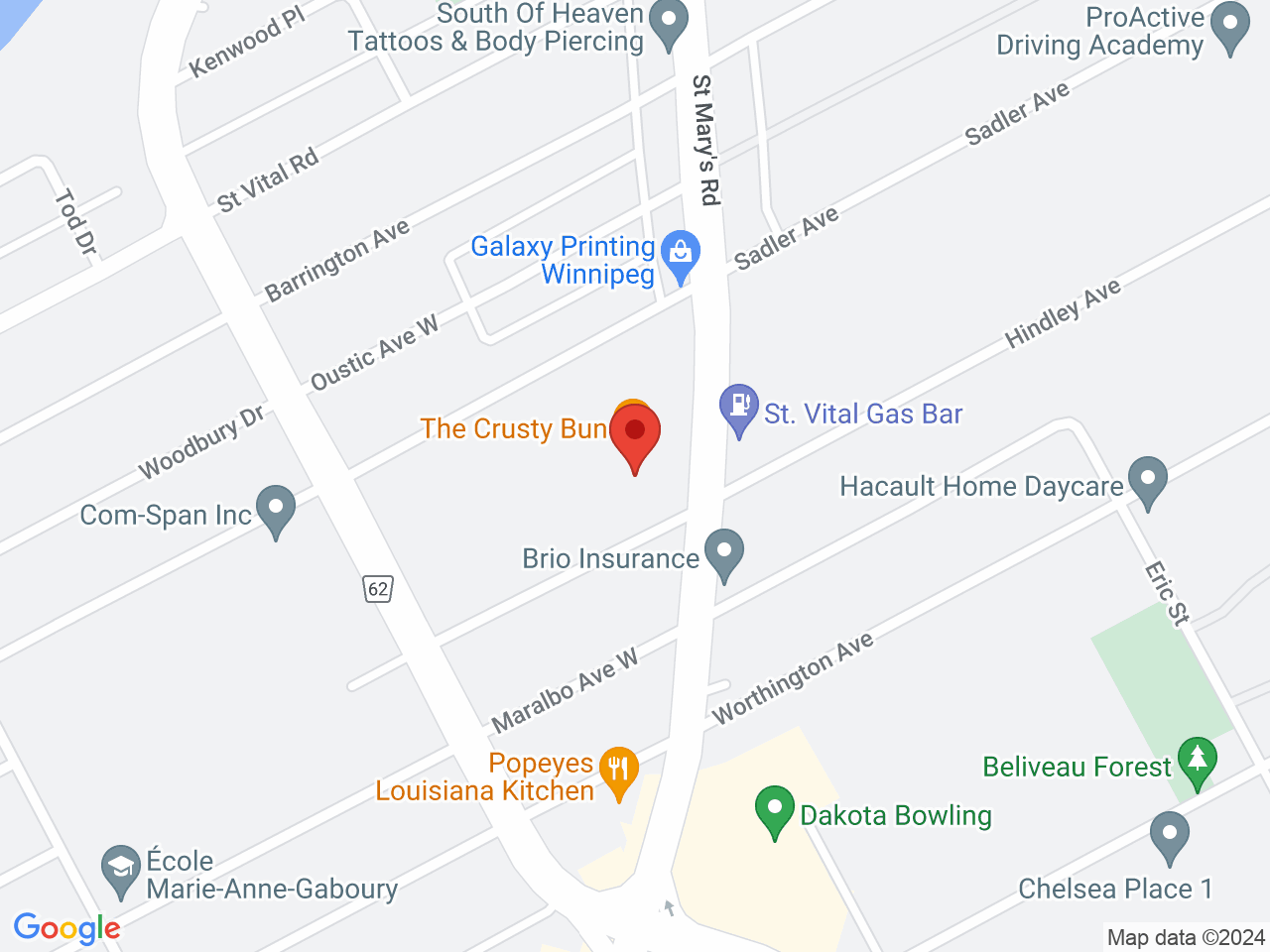 Street map for The Budstop Cannabis, 1026 St Mary's Rd, Winnipeg MB