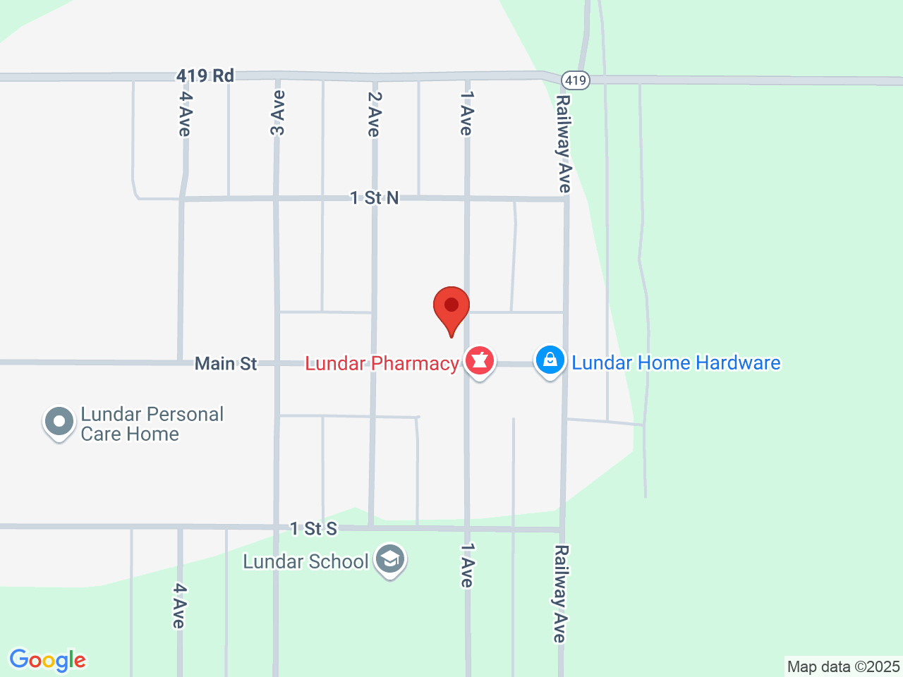 Street map for The Vault Cannabis, 21 Main St, Lundar MB